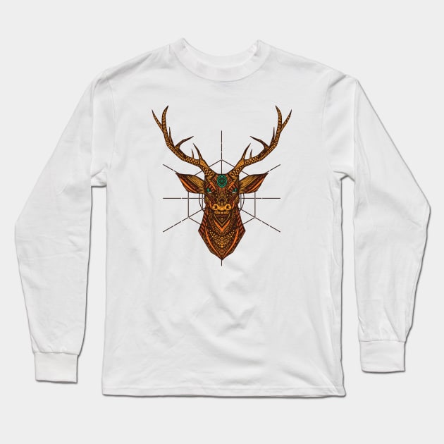 Geometric Manda Deer Long Sleeve T-Shirt by LR_Collections